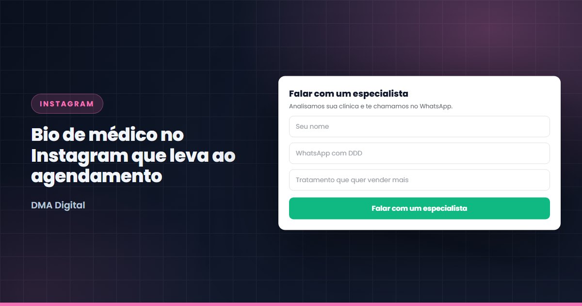 Bio de médico no Instagram que leva ao agendamento